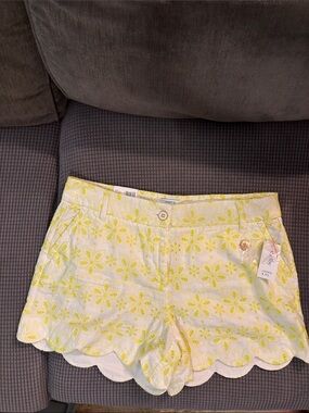 NWT Shorts 12 Tulip Scalloped Hem Pointelle Eyelet Cotton Crown & Ivy